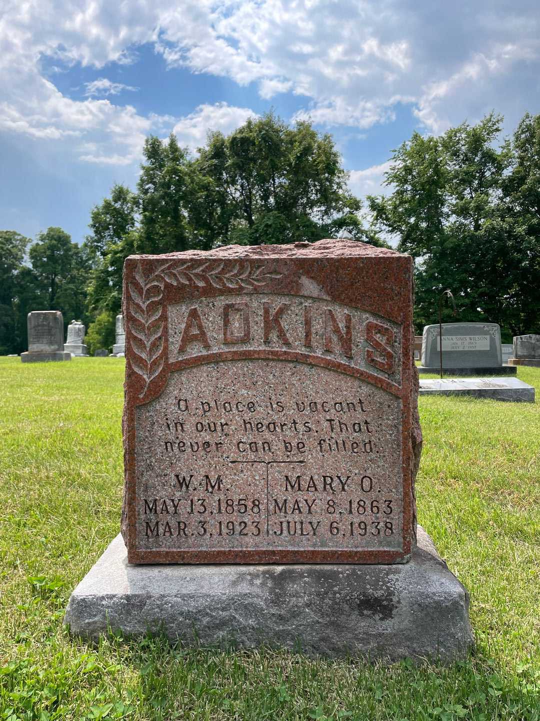 W. M. Adkins's grave. Photo 1