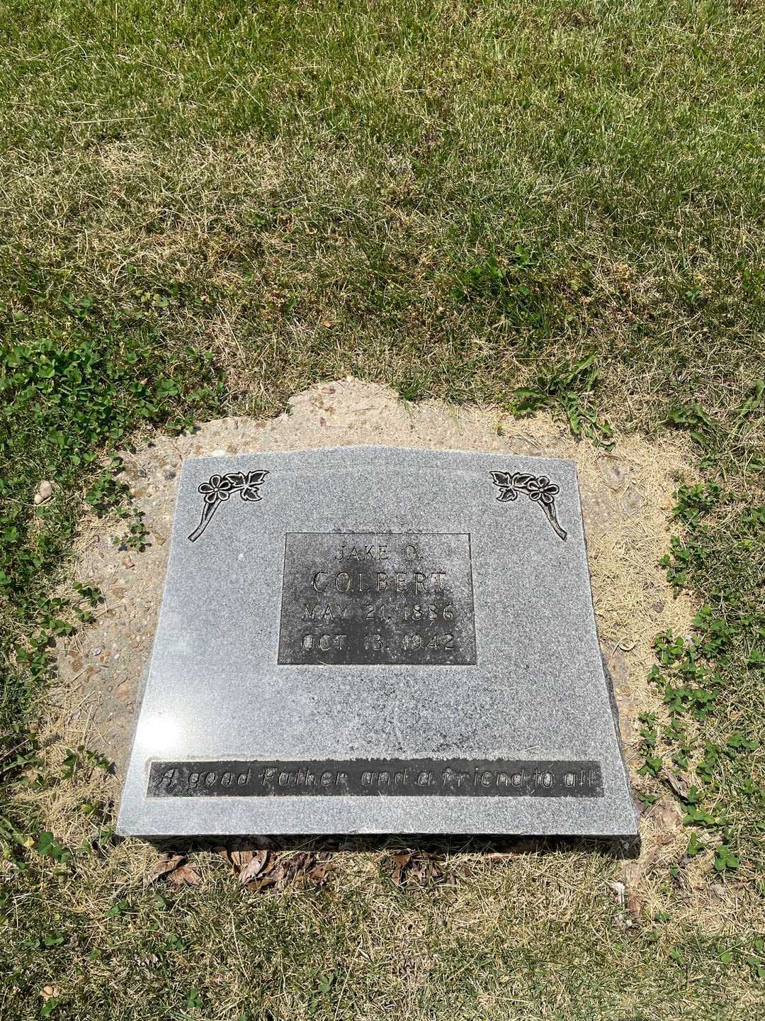 Jake O. Colbert's grave. Photo 1