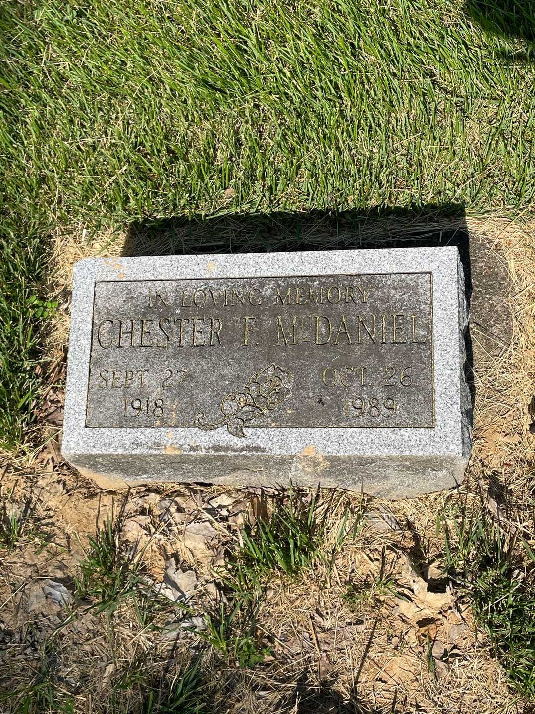 Chester F. McDaniel's grave. Photo 1