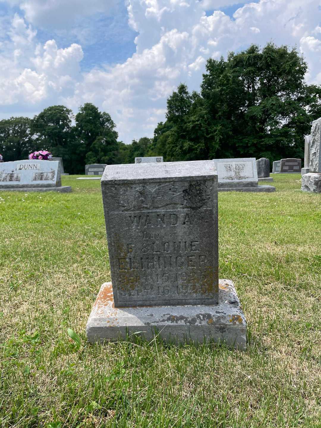 Wanda Elihinger's grave. Photo 1