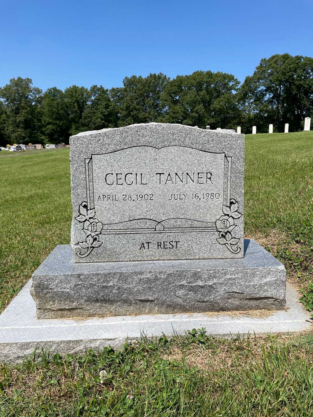 Cecil Tanner's grave. Photo 1