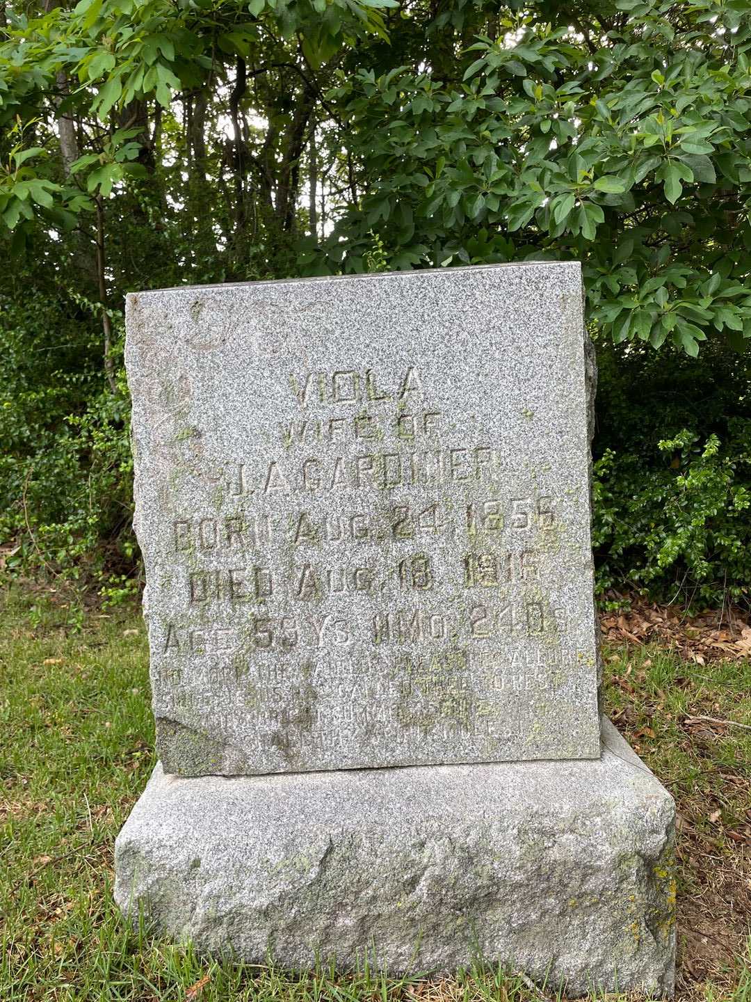 Viola Gardiner's grave. Photo 1