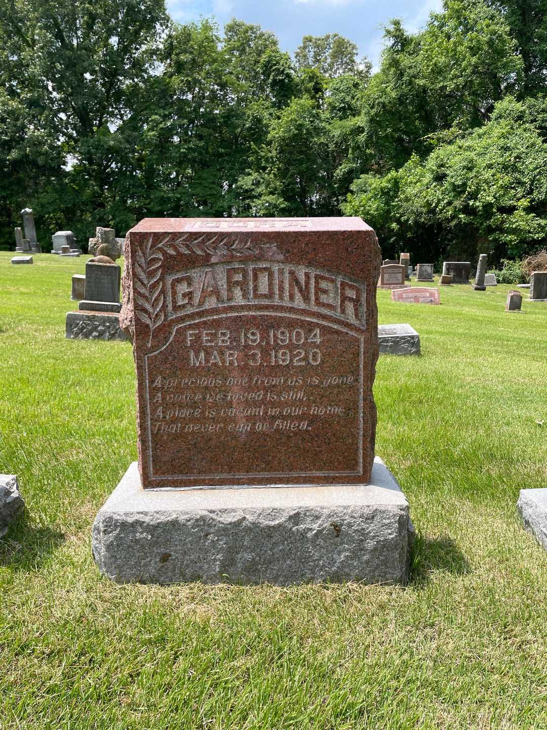 Dora Gardiner's grave. Photo 1