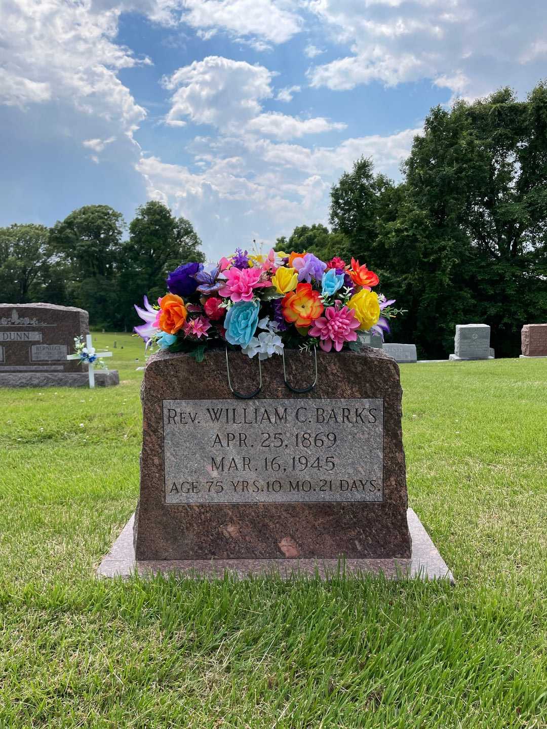 Reverend William C. Barks's grave. Photo 1