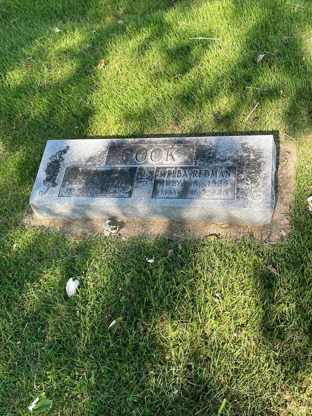 Melba Redman Cook's grave. Photo 1