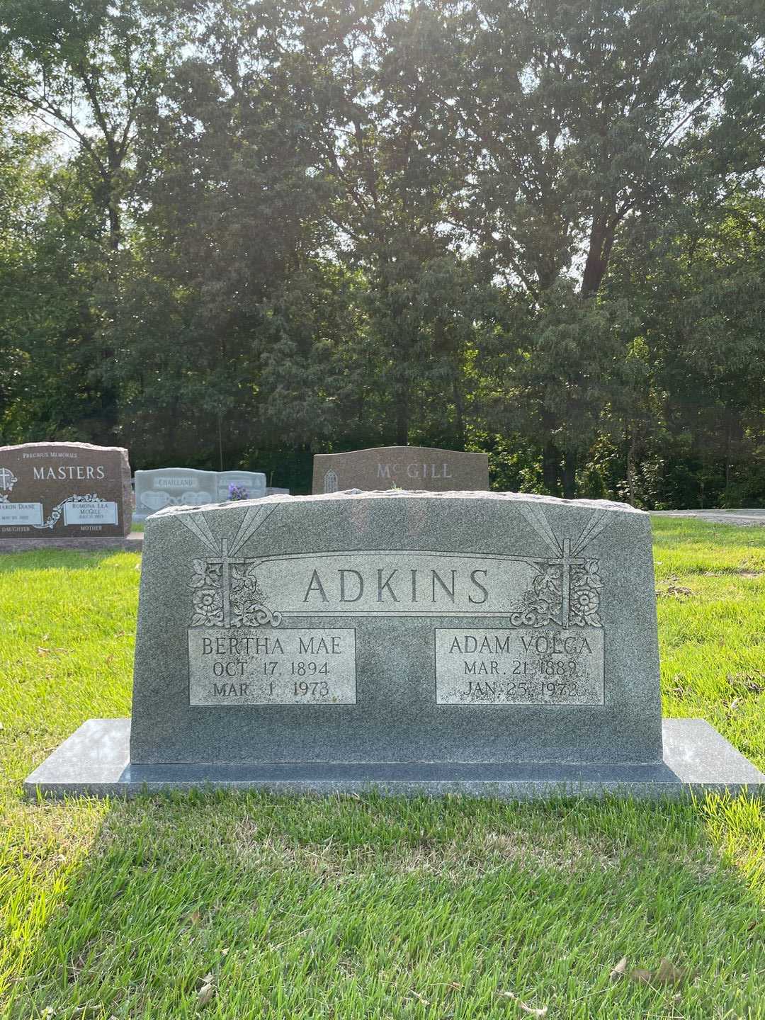 Bertha Mae Adkins's grave. Photo 1