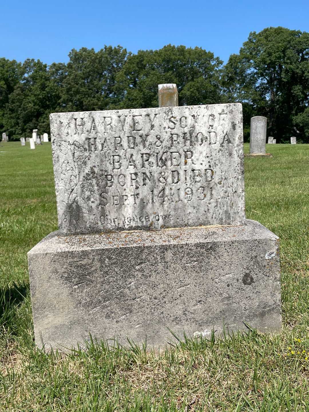 Harvey Barker's grave. Photo 1