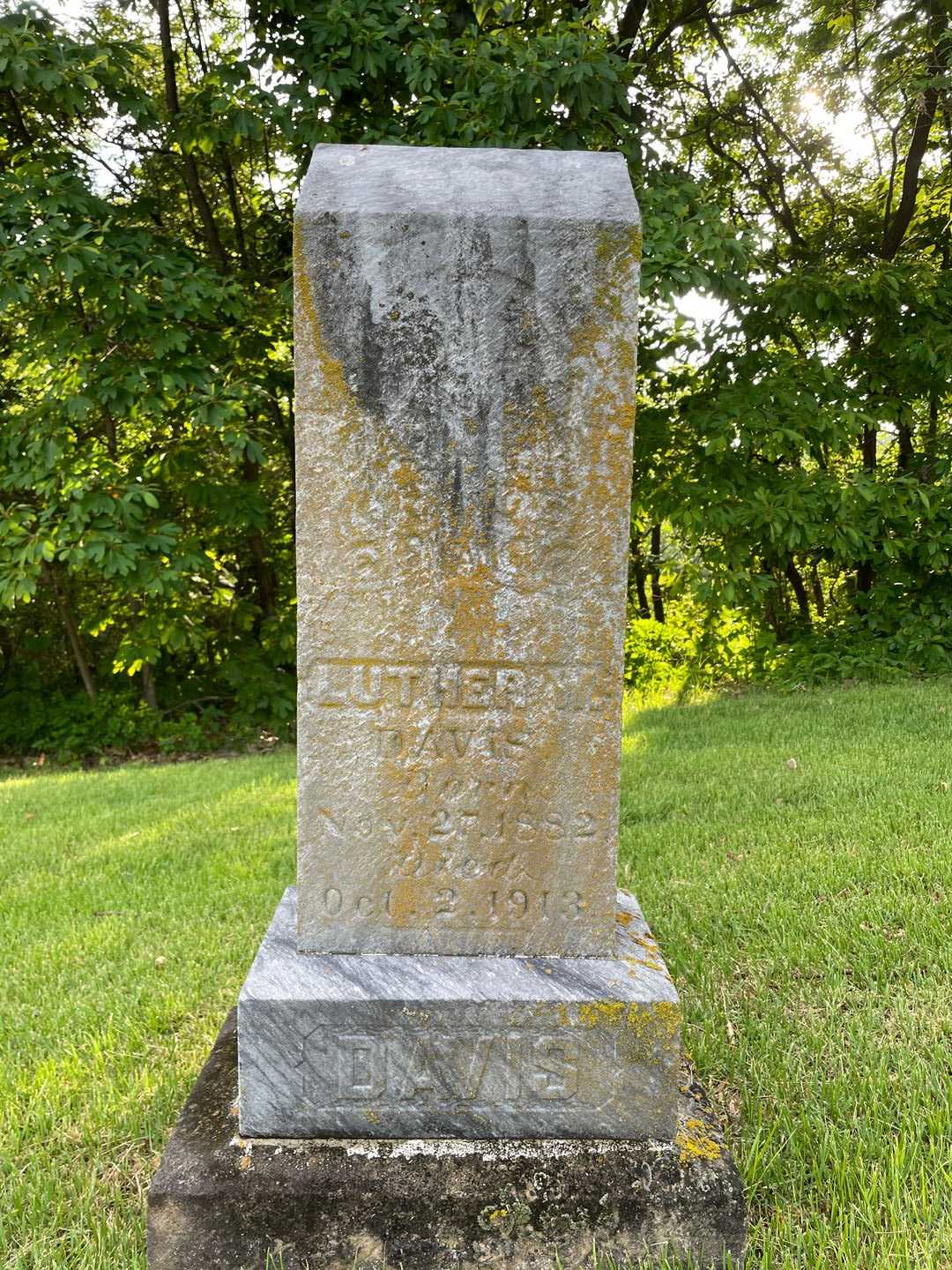 Luther W. Davis's grave. Photo 1