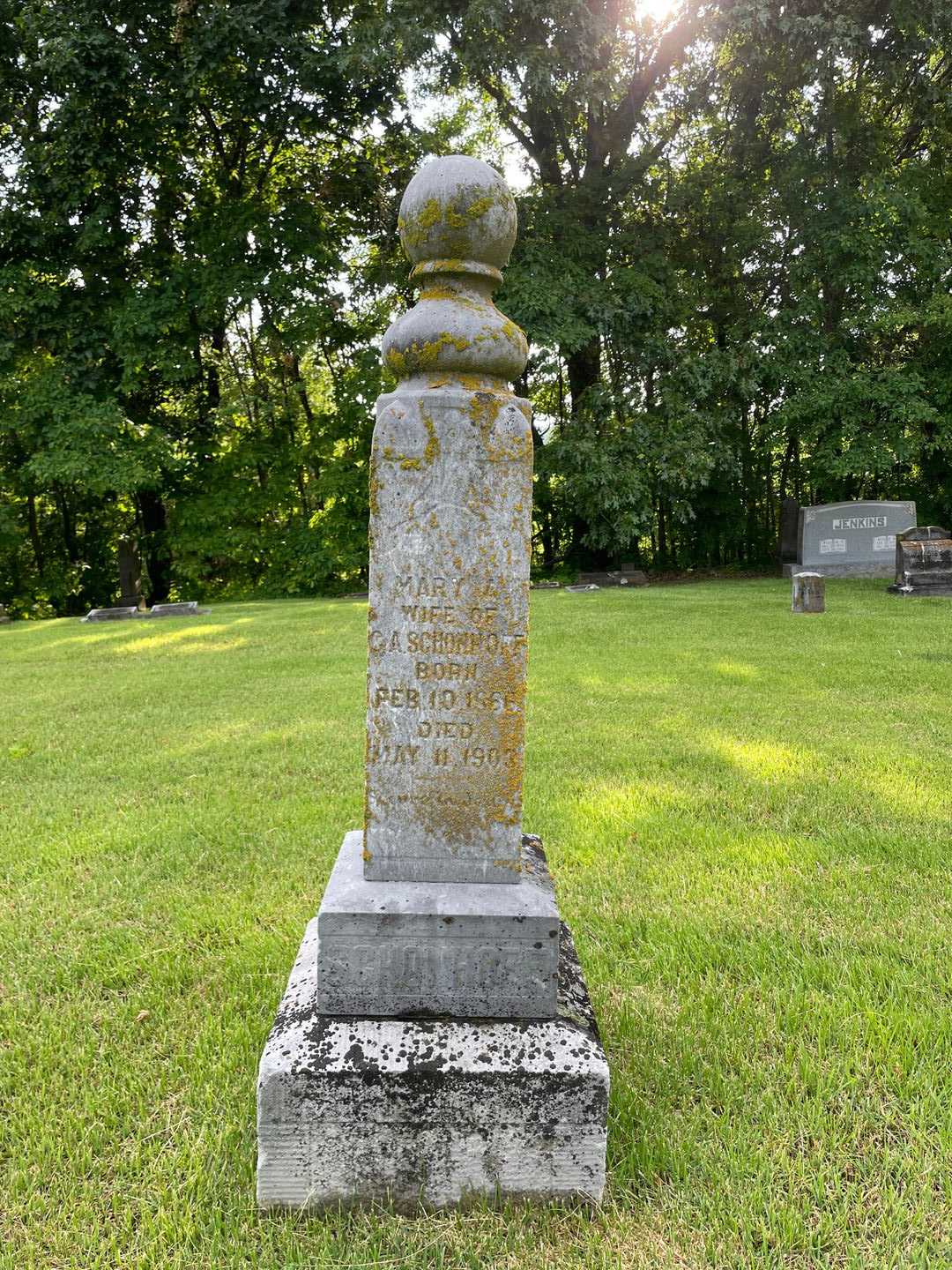 Mary A. Schonhoff's grave. Photo 1